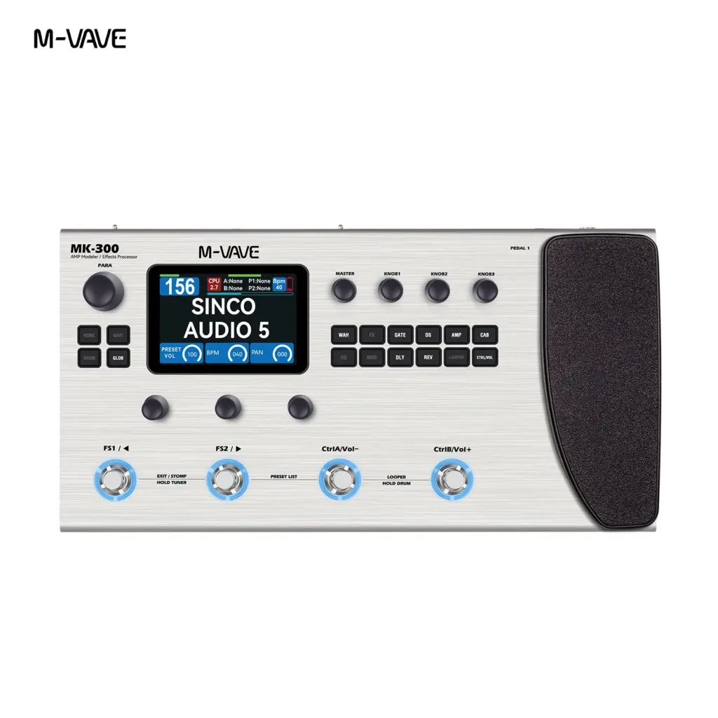 M-VAVE MK-300 Multi-Function Guitar/Bass Effector Pedal | 300s Looper+128 Drum MIDI DAW | ANN Neural Modeling 120AMP/360FX
