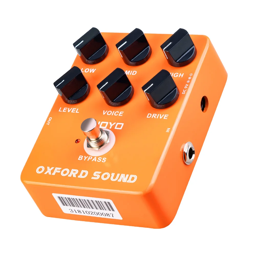 JOYO JF-22 Oxford Sound Guitar Amp Simulator Pedal Classic British 70s Rock Tube Amp Tone with Voice/Drive/3-Band EQ Bypass