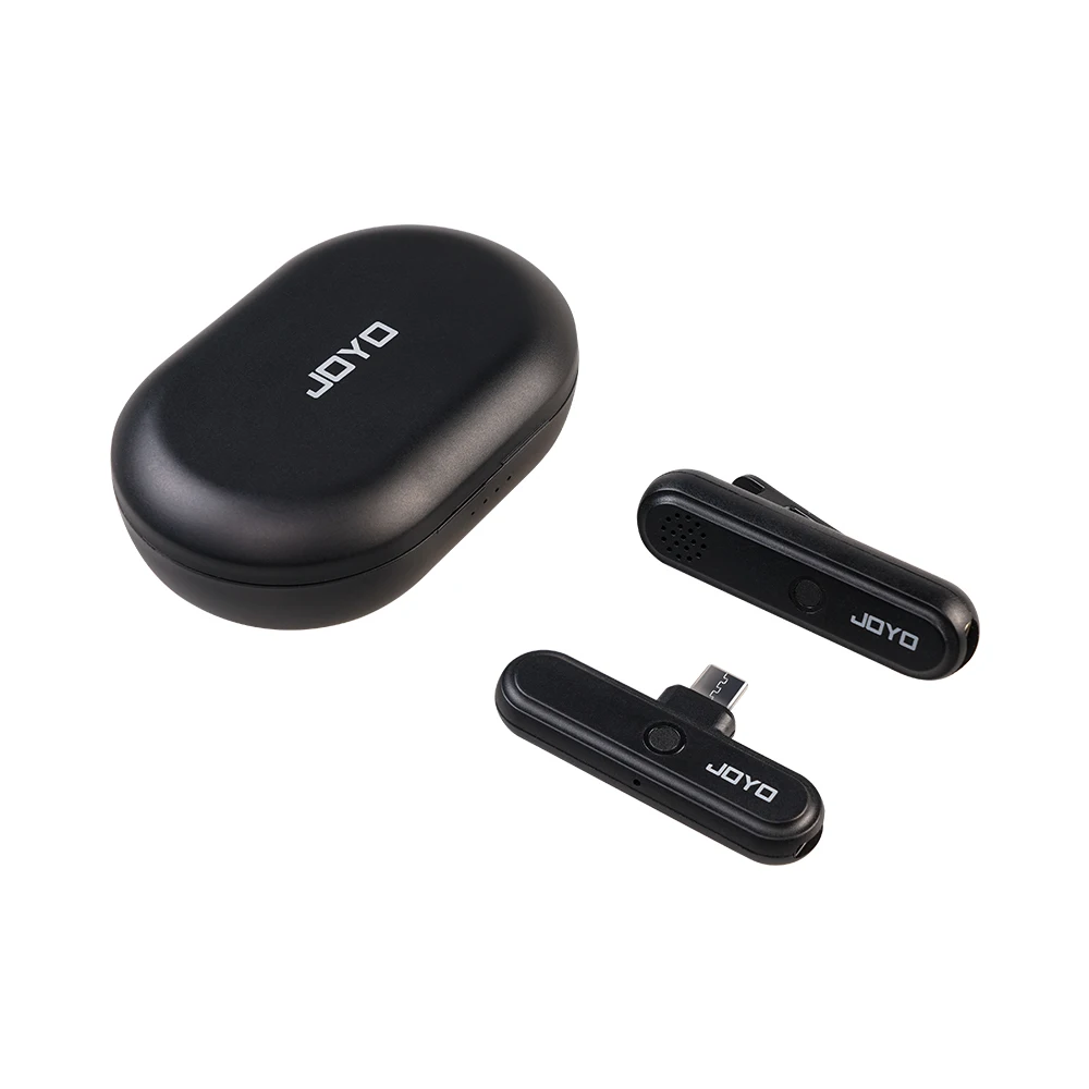 JOYO JW-05M 2.4G Wireless Microphone System with Charging Box OTG Audio Interface 8H Battery for Outdoor Live Streaming