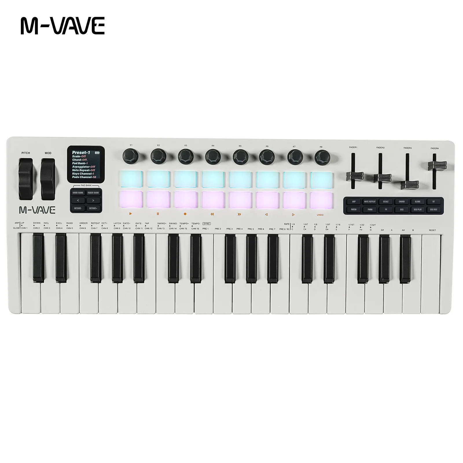 Hot Sale M Vave 37 Key Midi Keyboard Portable Rechargeable Synthesizer For Music Production Electronic Music Arrangement - Image 1