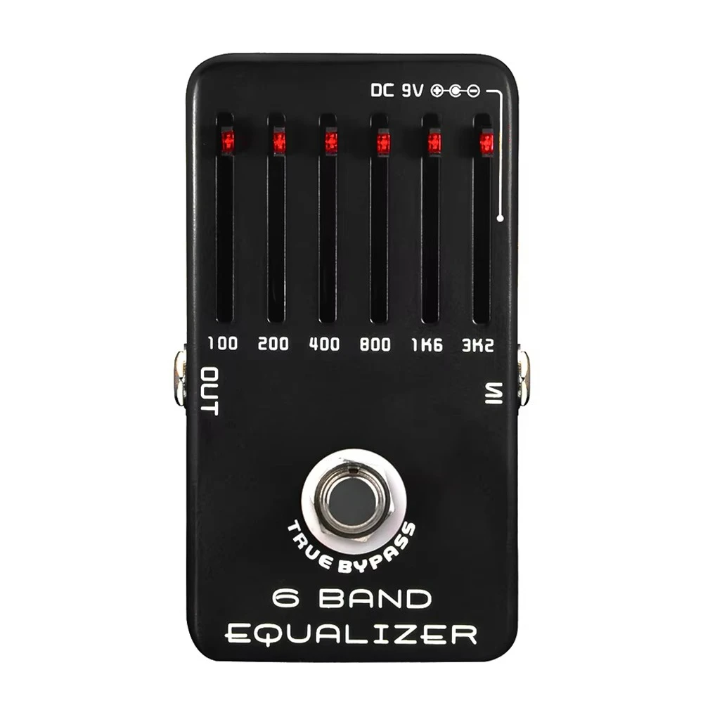 JF-11 6-Band EQ Pedal Provide ±18dB for Each Band with Frequency Bands 100Hz, 200Hz, 400Hz, 800Hz, 1.6kHz and 3.2kHz