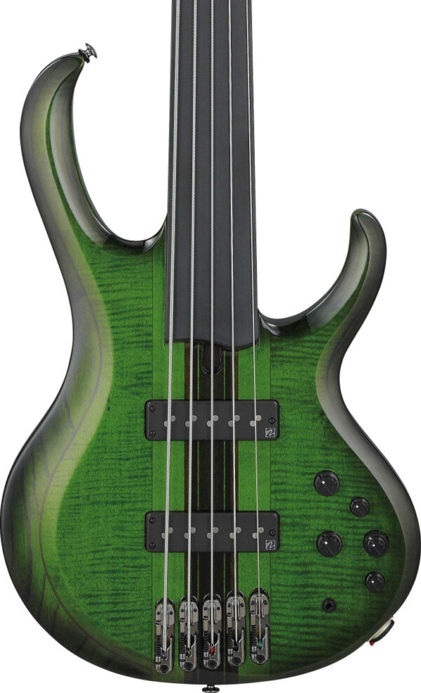 Ibanez SDGB1-DMT Steve DiGiorgio Signature Fretless 5-String in Bass Guitar in Dark Moss Burst - Image 1