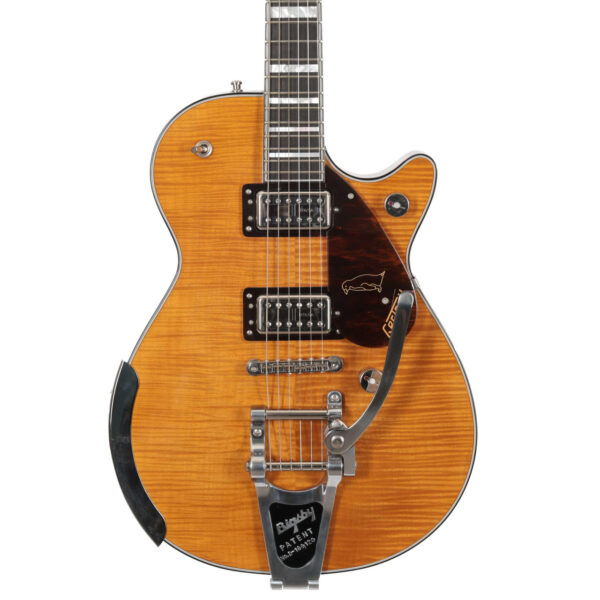 Second Hand Gretsch G6134TFM-NH Nigel Hendroff Signature Electric Guitar In Penguin Amber Flame 026 - Image 1