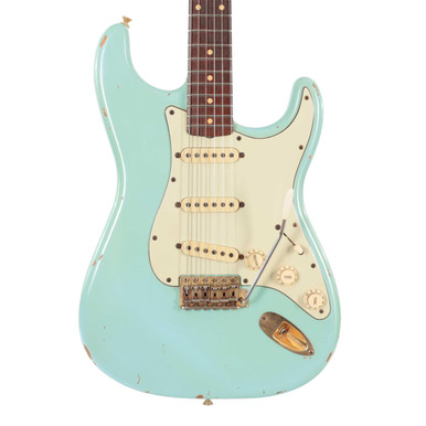 Second Hand Fender 2001 Custom Shop 1960 Stratocaster In Faded Daphne Blue With Gold Hardware #140 - Image 2