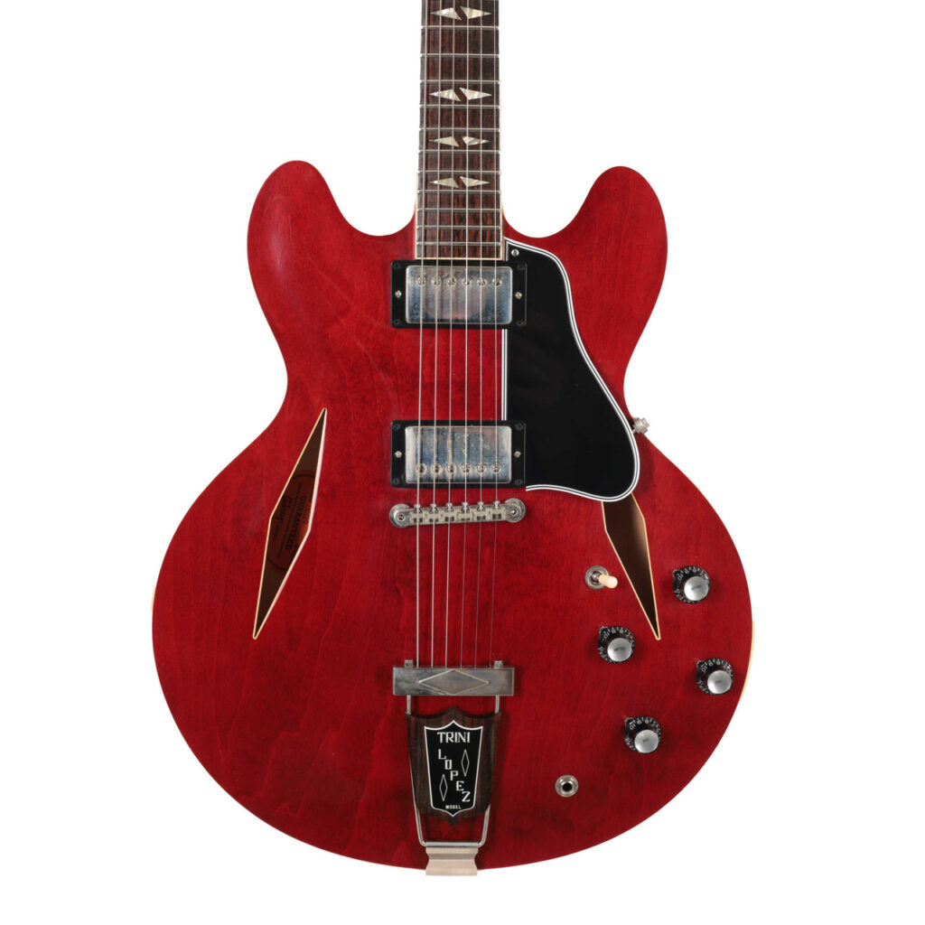 Second Hand Gibson Custom Shop 1964 Trini Lopez Semi Hollow Electric Guitar In Cherry #141