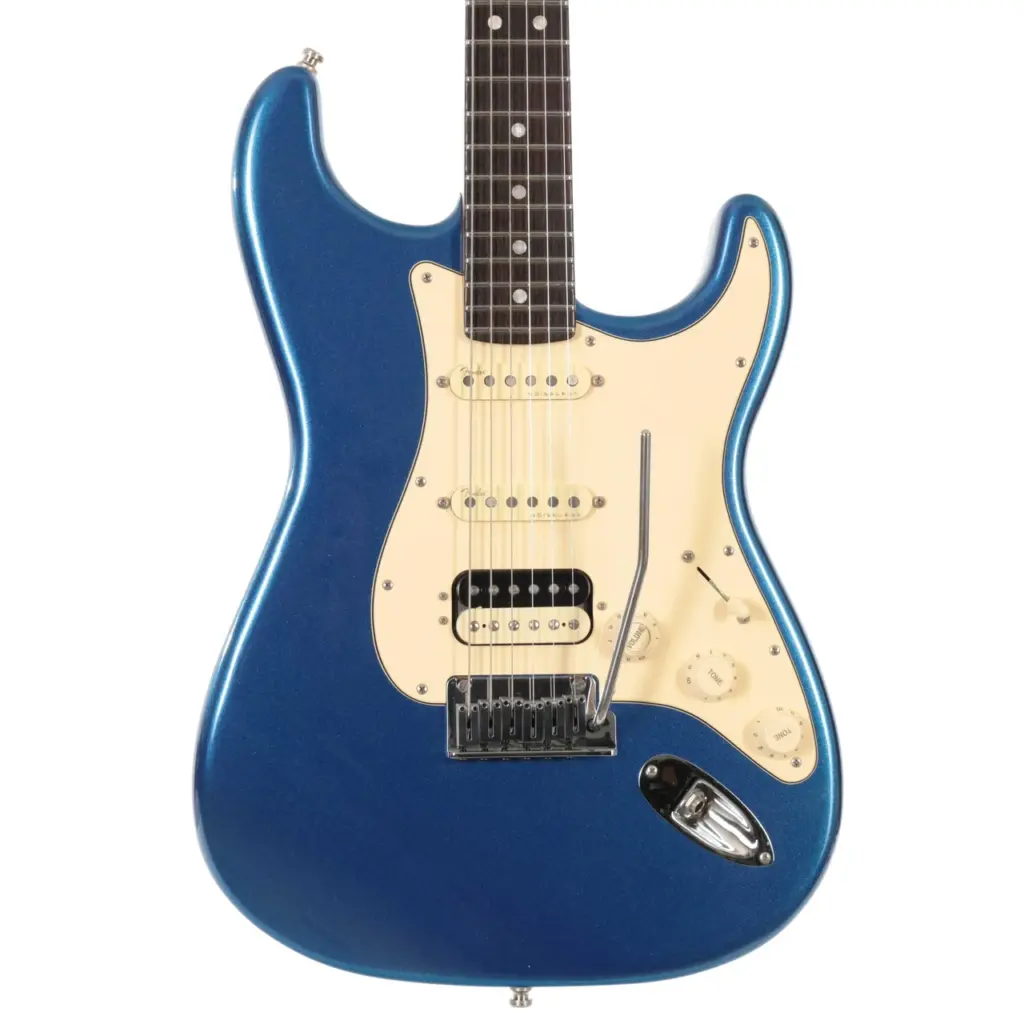 Second Hand Fender American Ultra Stratocaster HSS Electric Guitar In Cobra Blue #983