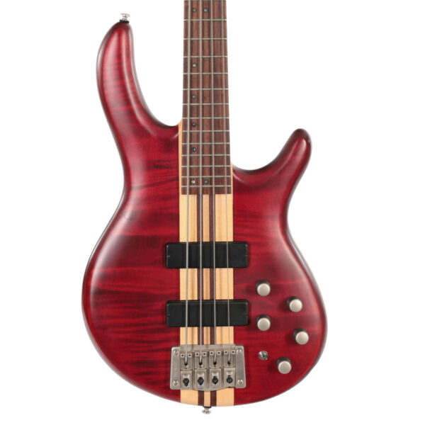 Second Hand Cort Artisan A4 Plus FMMH Bass Guitar In Open Pore Black Cherry #233 - Image 1