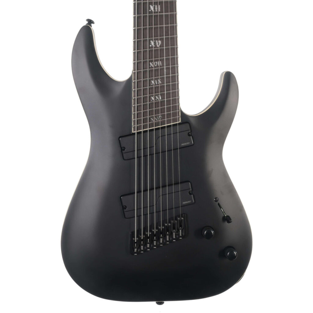 Second Hand Schecter C-8 SLS Evil Twin Electric Guitar In Satin Black #289