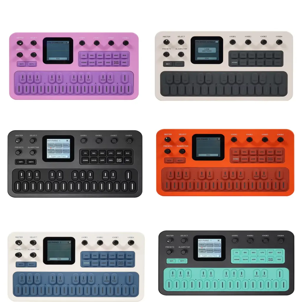 M-VAVE NEW 6 Color FM-1 Portable FM Synthesizer 6-Operator 32-Algorithm 128 Presets Built-in Speaker Bluetooth MIDI 12H Battery