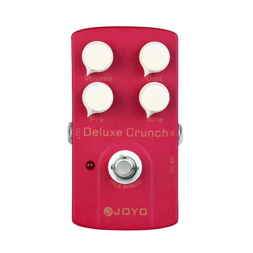 JOYO JF-39 DELUXE CRUNCH Distortion Pedal Clear Mid Gain 4 Knob Control Modern Tube Amp Tone for Punk Rock Metal