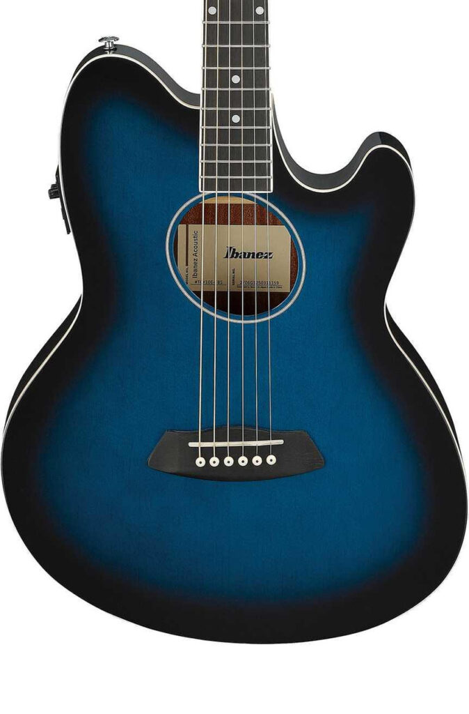 Ibanez TCY10ETBS Talman Series Electro Acoustic Guitar in Transparent Blue Sunburst